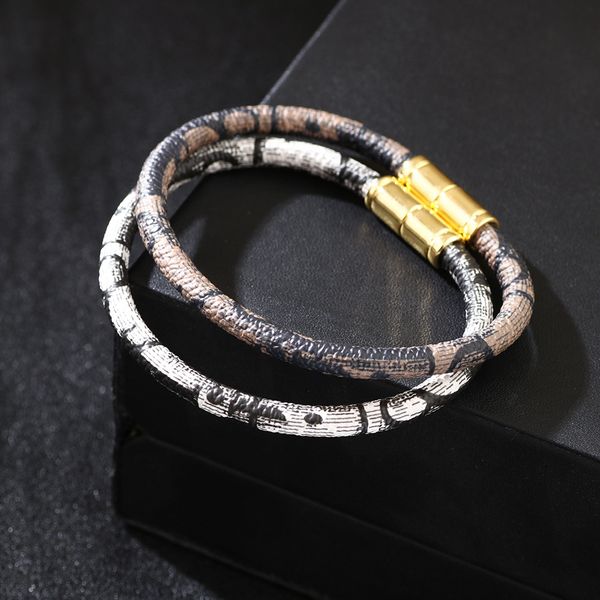 

classic handmade colorful pattern leather bracelet handmade cuff bracelets jewelry for lovers gift, Golden;silver