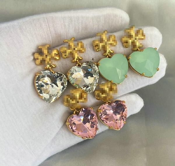 

fashion real 18k gold plated 3 colors heart brand stud earrings drop new for women for girl3111551, Silver