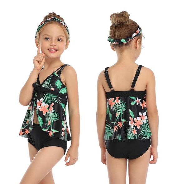 

214 year two piece kids girls tankini swimsuit child swimwear set with bottom swimming suit childrens bathing suit4098960