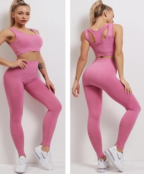 

yoga leggings outfits seamless women sport suit quick dry breathable gym workout clothes fitness crop and scrunch butt set 8026961032, White;red