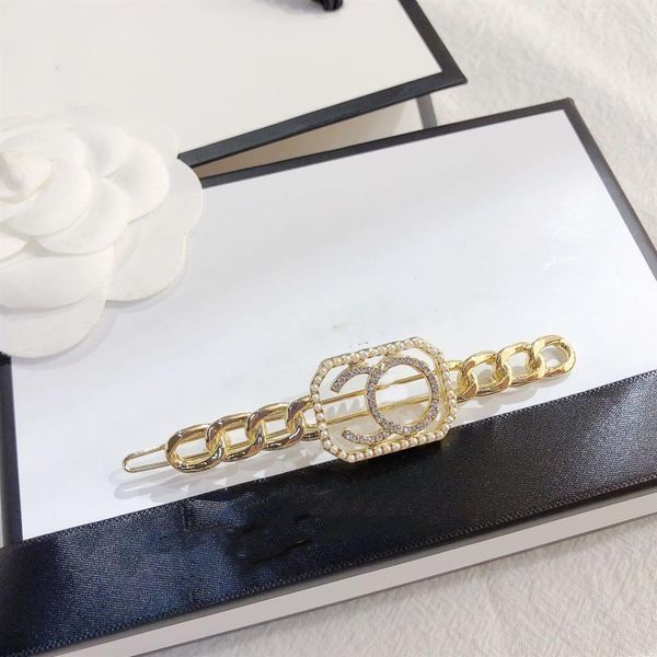 

new fashion hair clips barrettes ladies simple personality letters designer hairpins f012259m, Golden;silver