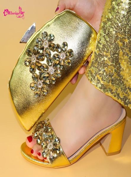 

new arrival african wedding shoes and bag set decorated with rhinestone italian shoes with matching bags women shoes and bag set2988360, Black
