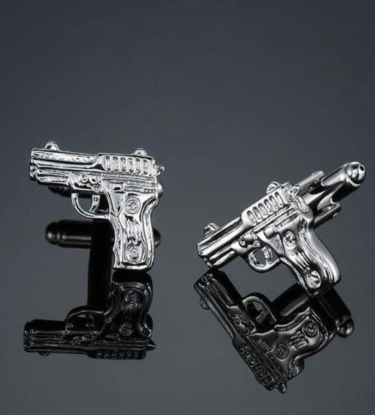 

update cuff links business suit shirt cufflinks sleeve button bullet gun business suit jewelry2942478, Silver