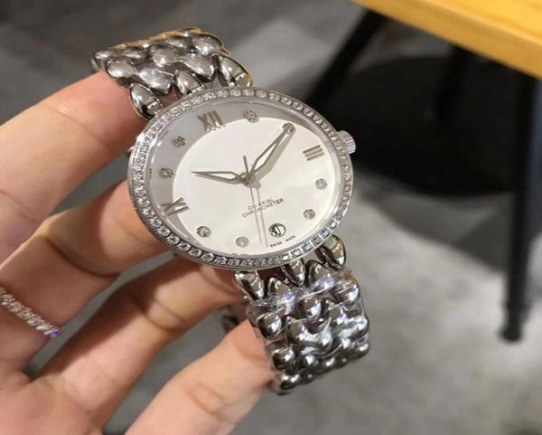 

2021 new luxury women watches full stainless steel strap gold watch luminous wristwatch sapphire designer montre de5308677, Slivery;golden