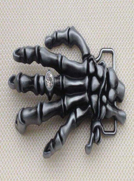 

skull skeleton freddy hand horror claw belt buckle012341001508, Slivery;black
