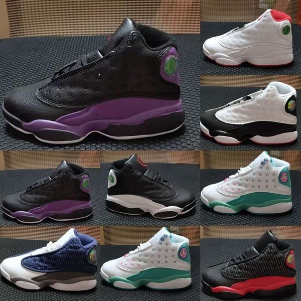 

13 13s jumpman kids shoes kids big boy basketball shoes red flint hyper royal gold glitter chicago black cat mens trainers sports sneakers k