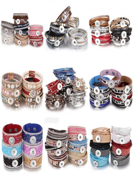 

10pcslot whole snap jewelry bracelets for women braided leather 18mm snap bracelet diy interchangeable snap button bracelet 27055796, Golden;silver
