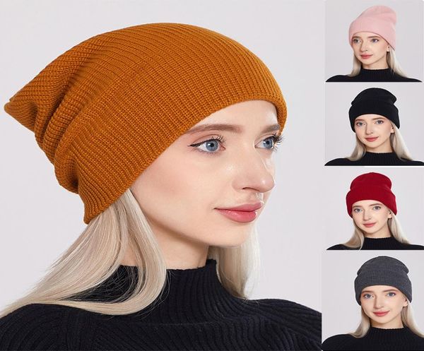 

new fashion women knitted beanies 14 colour knit wool hats autumn winter lovers hat warm simple knitting hat bonnet for men female8792354, Blue;gray