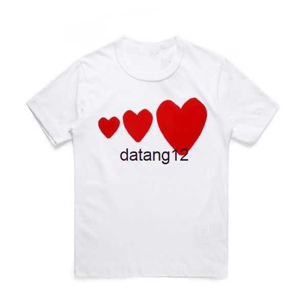 

designer fashion mens cdgs t-shirts red heart shirt casual women commes des shirts badge garcons embroidered heart shaped short sleeves e105, White;black