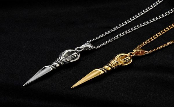 

fashion men silver 18k gold plated pendant necklace hip hop rap jewelry stainless steel chain design mens punk necklaces for gifts4397488