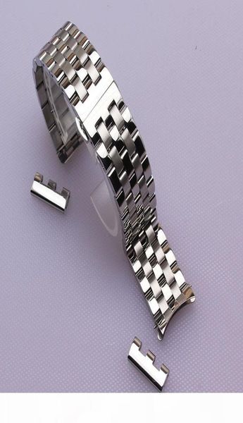 

16mm 18mm 20mm 22mm 24mm silver depolyment watchband black metal watch bands bracelets common curved end flat ends fo5431321, Black;brown