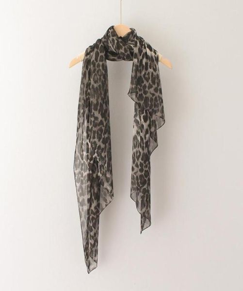 

scarves black leopard chiffon scarf women fashion classical print oblong shawl silk lady cover up 2021 arrival1728905, Blue;gray
