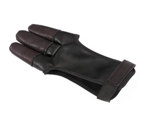 

archery hand guard glove finger protector traditional shooting glove fits for hunting traditional long bow right left hand2568475, Black;gray