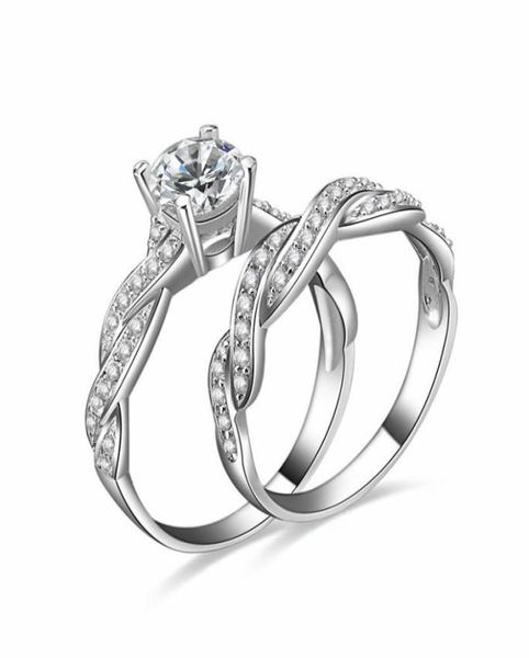 

new real 925 sterling silver wedding ring set for women wedding engagement jewelry whole n617007358