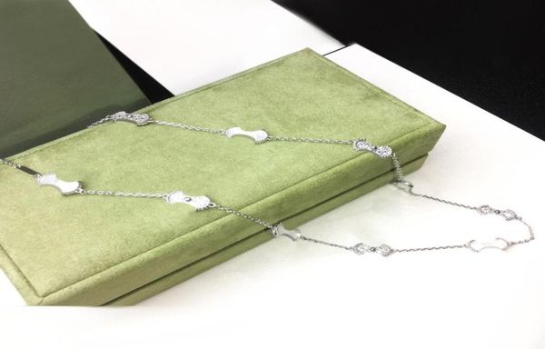 

fashion eternal love necklace jewelry women diamond chains strands strings leaf flower love necklaces couple gift accessories with7110741, Silver