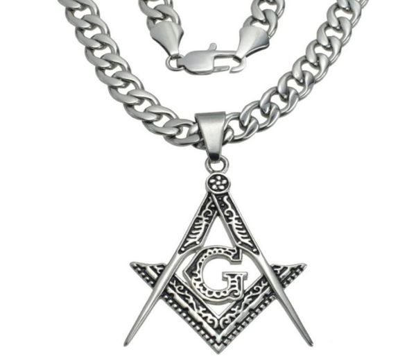 

pendant necklaces silver tone mens stainless steel masonry masonic mason chain necklace n2823618339675