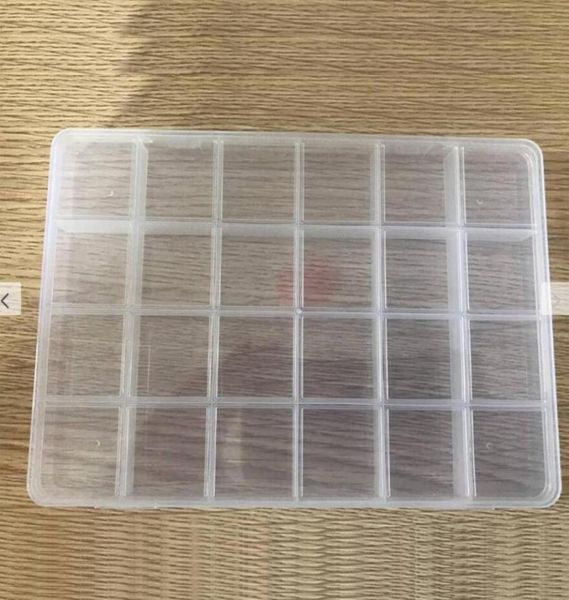 

jewelry pouches bags 67810152428 slots adjustable storage box case transparent plastic organizer for beads earring6234446, Pink;blue