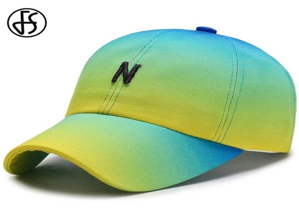 

fs fashion gradient men summer baseball caps green red streetwear snap back women cap hip hop trucker hat chapeau homme y2007309511365, Blue;gray