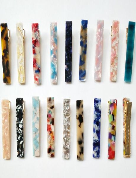 

hair clip barrettes accessories acrylic hairpin women girls acetate leopard print rectangle waterdrop tin foil shiny hairgrip 20pc7552169, Slivery;white