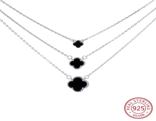 

s925 sterling silver necklace popular fourleaf clover lucky grass classic design fashion jewelry christmas gifts 2019 new 2954948