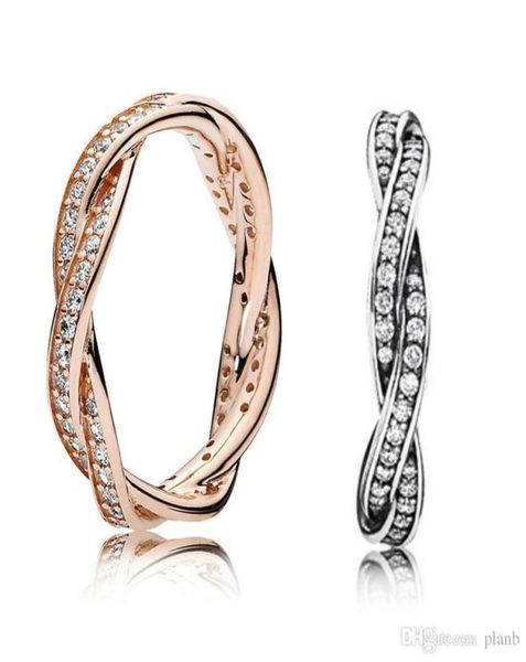 

designer jewelry 925 silver wedding ring bead fit p of fate stackable ring set cubic zirconia diamonds european style 3300710, Slivery;golden