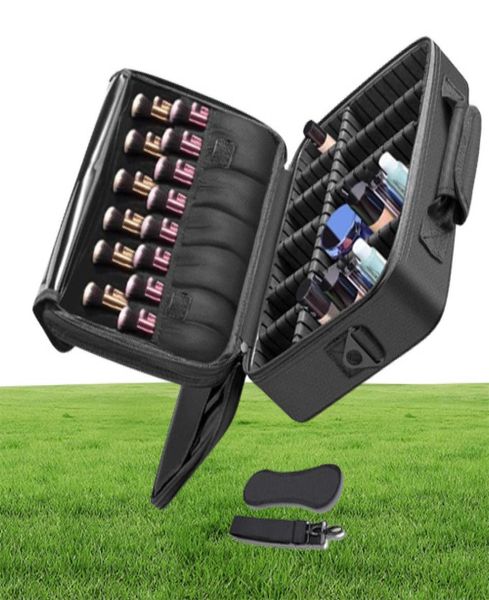 

makeup train case 3 layers waterproof travel makeup bag cosmetic organizer kit artist storage case brush holder with adjustabl6240938