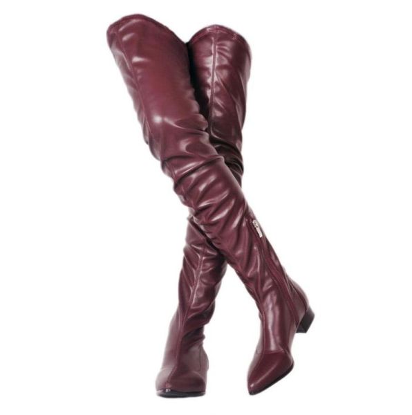 

kolnoo women039s handmade fashion boots solid long boots winter thighhigh boots party prom flats shoes xd72116832357, Black