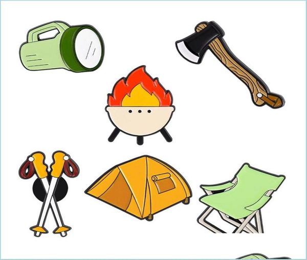 

pins brooches enamel brooches pins custom outdoor travel articles theme jewelry tent lighting lamp chair axe bonfire badges simple8155398, Gray