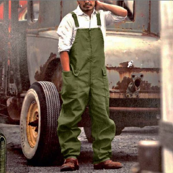 

men's pants mens distressed denim overalls jeans vintage jumpsuit bib cargo pants trousers rompers 230907, Black