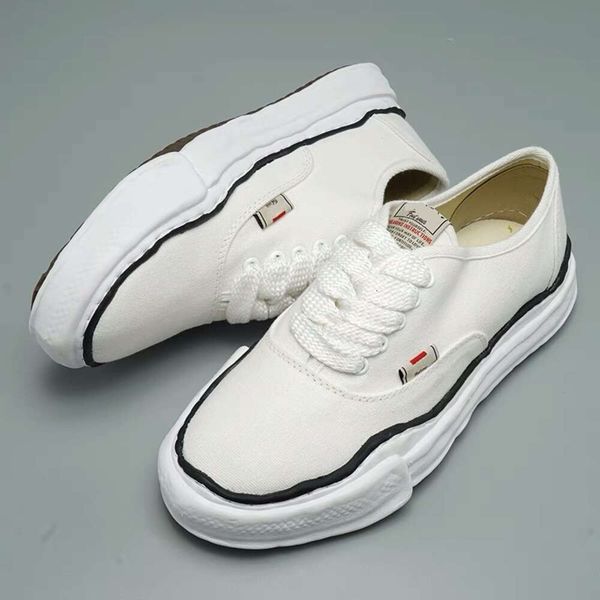 

maison mihara yasuhiro mmy dissolved used canvas shoes male and female celebrities same thick sole elevated board shoes size 36-47, Black