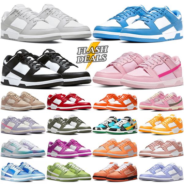 

men women shoes flat sneakers lows panda white black grey fog triple pink university blue red active fuchsia wolf sanddrift mens casual trai