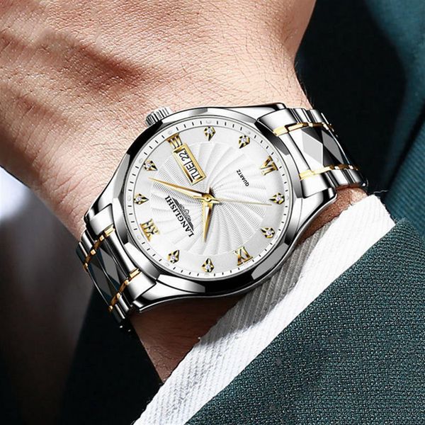 

dropping role watch men quartz mens watches luxury brand watch man gold stainless steel relogio masculino waterproof rgdf250a, Slivery;brown