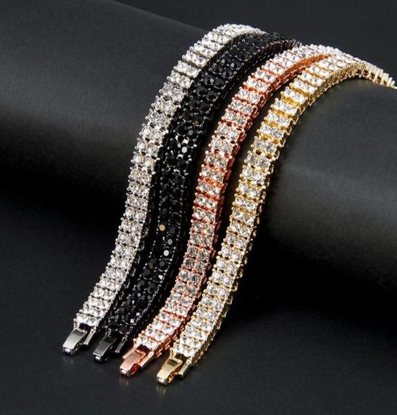 

custom necklace jewelry men hip hop bling iced out tennis chains necklacesbracelet 8mm width 2 row choker long link chain gift3555710, Silver