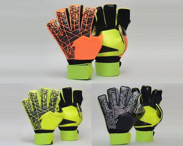 

wholenew professional goalkeeper gloves football soccer gloves with finger protection latex goal keeper gloves send gifts to 2850645, Black