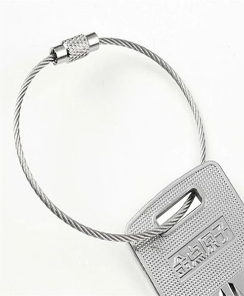 

keychain screw locking stainless steel keychain wire cable rope key holder key chain rings cable outdoor hikingor hiking7716105, Silver