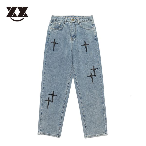 

men's jeans allmatch trousers denim men women high street vibe style casual vintage loose blue straight oversized 230907