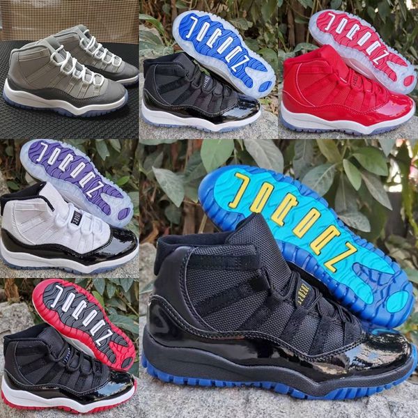 

kids 11 11s space bred concords youth fashion boys basketball shoes sneakers cool grey children boy girl kid 11s white pink gray suede toddl, Black