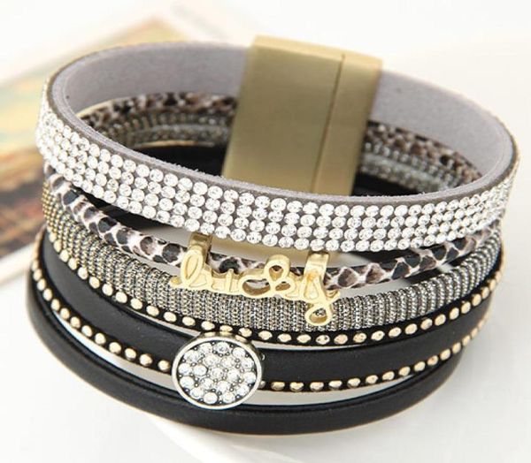 

wholeblack bohemian leather bracelets for women good luck charm bracelets pulseras mujer brazaletes vintage jewelry2565553, Golden;silver