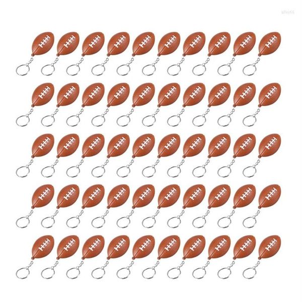 

keychains 50pc rugby ball for party favors school carnival reward sports centerpiece decorations bag gift fillers330a, Silver