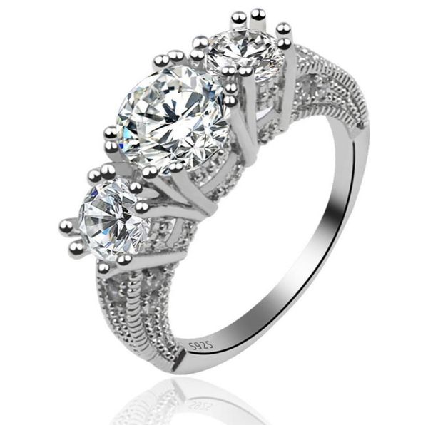 

classic women039s jewelry engagement gift white sapphire fashion wedding ring6738105, Golden;silver