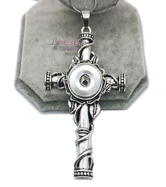 

044 snap button pendant necklace fit 18mm buttons for women charm interchangeable jewelry keychain one direction2629936, Silver
