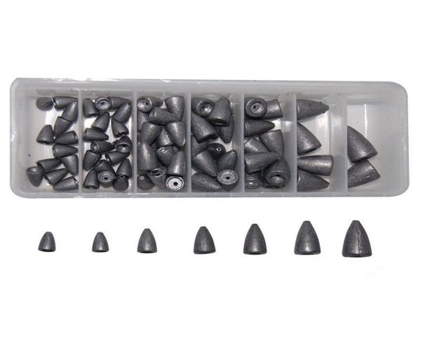 

83 pieces bullets fishing sinker worm weight sinker kit lead weight fishing accessories for saltwater fishing7315449