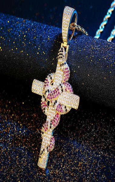 

hip hop pendant winding necklace iced out cubic zirconia halloween mens jewelry gift chains277v6860401, Silver