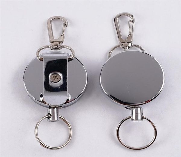 

keychains 1 pcs retractable resilience steel wire rope elastic keychain recoil sporty alarm key ring anti lost ski pass id card4571464, Silver