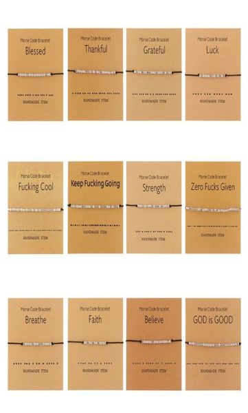 

link chain morse code bracelets blessed thankful password couple with card valentines039 day anniversary souvenir birthday gif5761930, Black