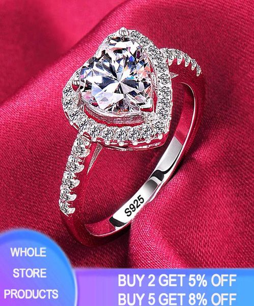 

with certificate heart rings for women cute finger ring romantic birthday gift for girlfriend fashion silver 925 jewelry1597729, Slivery;golden