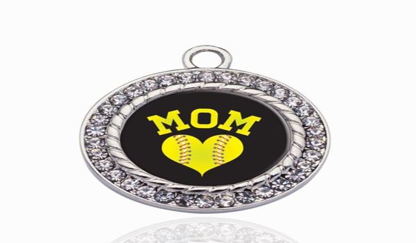 

softball mom circle charm vintage heart charms pendants fashion charm necklace for women men diy jewelry2233336, Bronze;silver