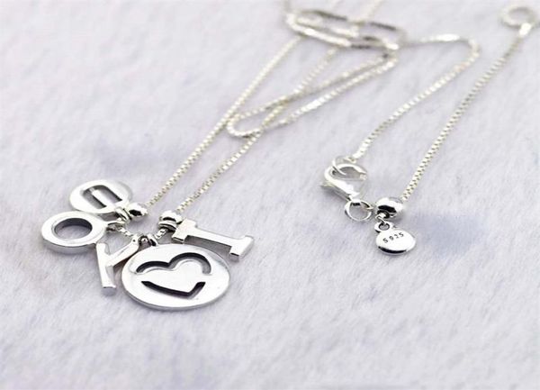 

compatible with jewelry 925 sterling silver i love you necklace for women original fashion pendants charms jewelry288q8644487
