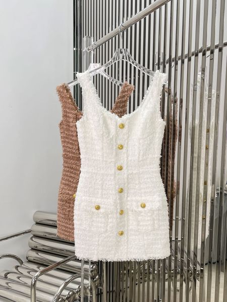 

coarse tweed woven dress, and spicy, full of temperament, Black;gray