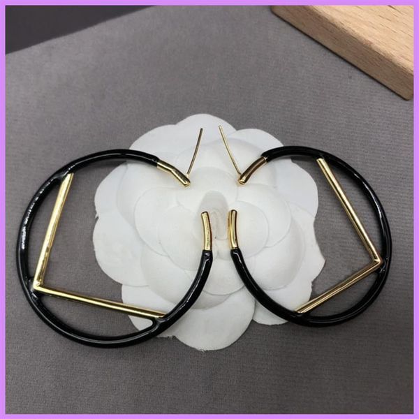 

women fashion hoop earrings round luxury designer jewelry circle earring ladies f letter ear studs gold accessories for party245i, Golden;silver